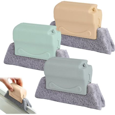 Ensemble de 3 brosses de nettoyage de rainures de fenêtres, outils de nettoyage de rainures de fenêtres, brosses de nettoyage de rainures pour portes coulissantes, stores, climatiseurs, OUYLAF