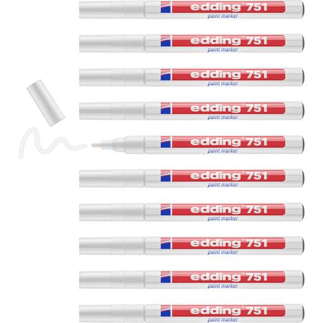 edding 751 marqueur peinture boîte pliante de 10 blanc