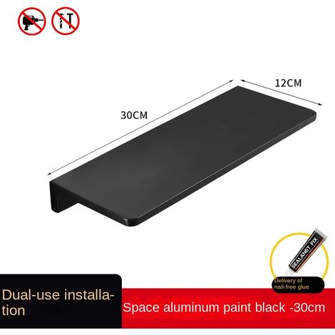 (B2) Étagère de salle de bain de luxe en fil d'acier inoxydable sans perforation, légère et transparente. Support mural pour téléphone portable dans les toilettes. (1/5)
