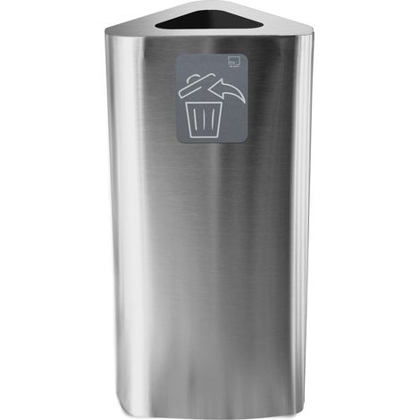 Pattumiera Per Raccolta Rifiuti 38x38xh80 cm In Acciaio Inox con Pittogramma Magnetico Argento (1/2)