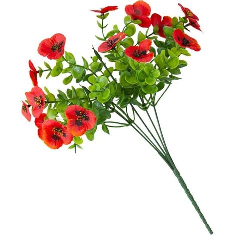 Bouquet de pensées artificielles tricolores violettes de 32 cm pour décoration de maison, jardin, plantes en soie PVC résistant aux UV pour centres de table de Pâques, mariage, intérieur (1/5)
