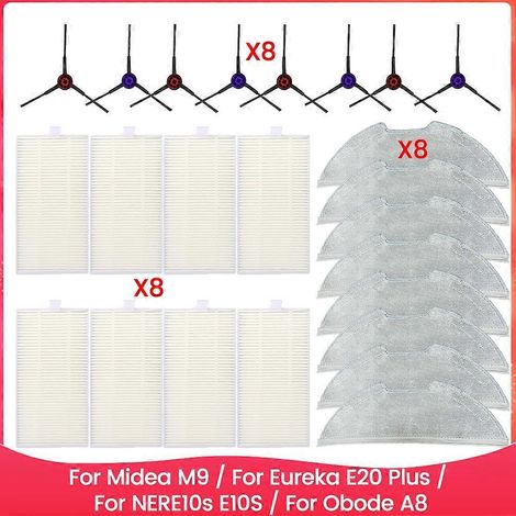 Pour M9 / E20 Plus / NERE10s E10S / Obode A8 Side Brosse HEPA Filtre Serpillière Cloth (1/5)