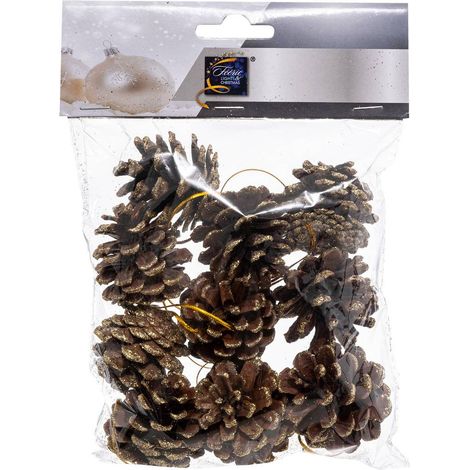 Beutel mit Tannenzapfen-Sujets mit Goldglitter - Feeric lights & christmas
