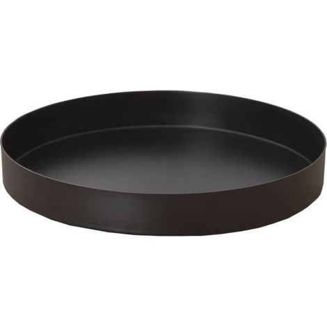 Rundes schwarzes Metall-Kerzentablett, dekorative Servierschale im modernen Landhausstil (7,8 Zoll) (1/5)