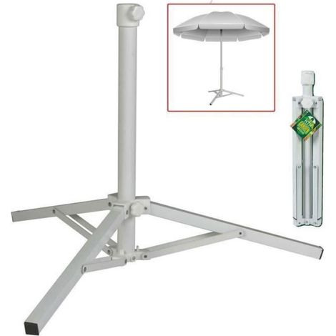 Pied Parasol - 3 Pattes - Gris - Pour Parasol Extérieur - 1 Unité