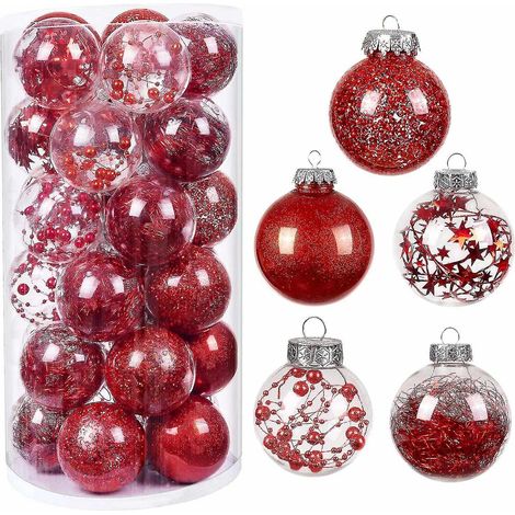 30 boules de Noël décoratives, 5 styles de boules dorées pour sapin de Noël, ornements incassables. (1/5)