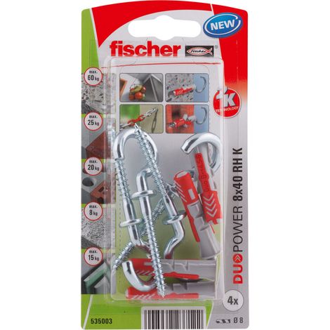 Taco universal DUOPOWER 8x40mm + gancho redondo - 4 piezas. (1/5)