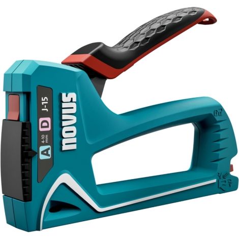 Novus j15 chiodatrice/stampatrice - per graffe de da 4 a 10mm - cambio de graffe con meccanismo de scorrevole - bloccaggio maniglia -- indicatore de quantità de graffe rimaste