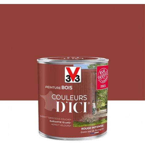 Peinture bois V33 Couleurs d'ICI Rouge intense 0,5 L