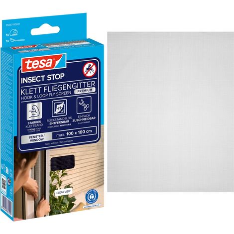 tesa Insektenschutz-Fenster COMFORT 100 x 100 cm anthrazit Insektenschutzgitter