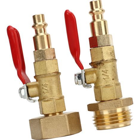 Lot de 2 adaptateurs de purge laiton 3/4 filetage interne et externe, raccord rapide en laiton pour hivernage (1/5)
