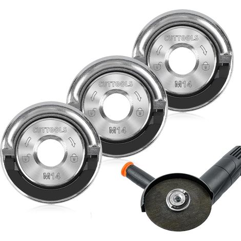 3 Pièces M14 Écrou de Serrage Rapide, Ecrou Meuleuse d'angle Serrage Rapide Antidérapante Écrous à Dégagement Rapide M14 Meuleuse D'Angle Accessoires (1/5)