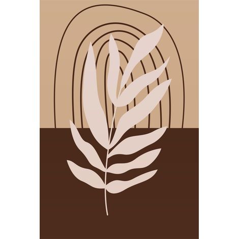 Papier peint panoramique - Feuille Boho - 130 cm x 195 cm (1/2)