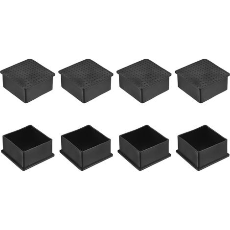 8 Pièces Bouchons Carrés en Plastique 60 x 60mm Noir (1/5)