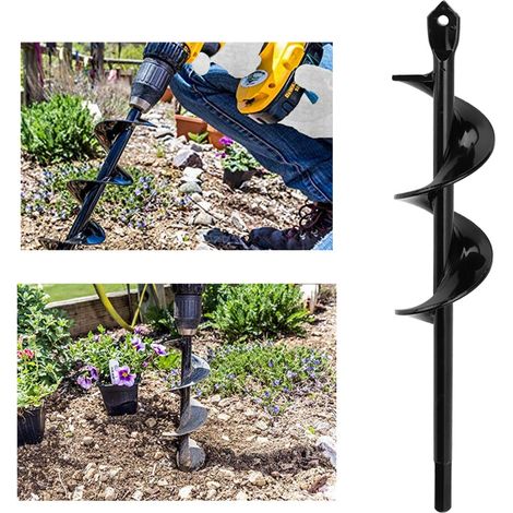 Accessoire de forage à spirale pour l'irrigation, idéal pour la plantation de semis dans une tarière de jardin. (1/5)