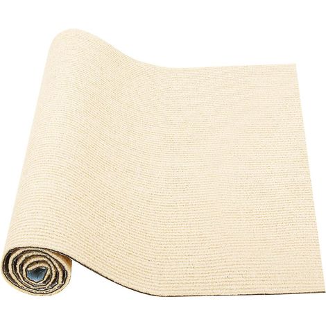 Tapis à griffer pour chat dimensions 30 x 60 cm auto adhésif et découpable pour protéger tapis canapés et meubles couleur kaki (1/5)