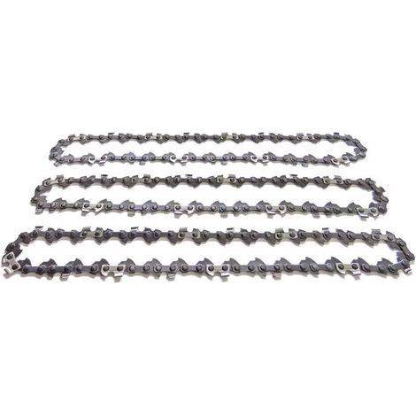 L&H-Cfcahl – Lot de 3 chaînes de tronçonneuse 45 cm 3/8' – 62 maillons entraîneurs – Épaisseur 1,3 mm – Pour bois dur et teck