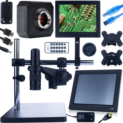 Microscopio digital Rosfix Earth Pro MCEP-0.5X-PZRR con brazo ajustable + pantalla de 8 pulgadas + soporte para microscopio digital + c谩mara ORION Pro