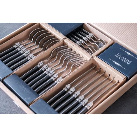 Laguiole Héritage Ménagère 24 pièces pour 6 personnes Noir