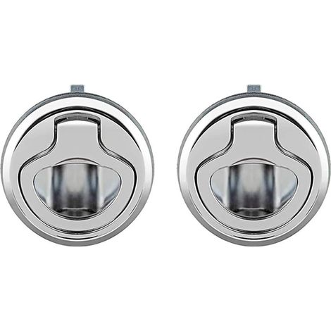 Lot de 2 loquets de trappe encastrés en alliage de zinc, verrou de porte encastré pour bateau et camping-car, argent (1/5)