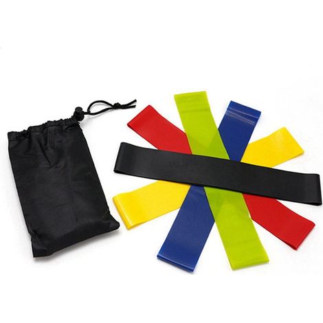 Bandes De Résistance - Lot De 5 Élastiques En Latex Naturel Pour Renforcement Musculaire Et Étirements - Yoga Pilates Kinésithérapie - 5 Niveaux De Résistance (1/5)