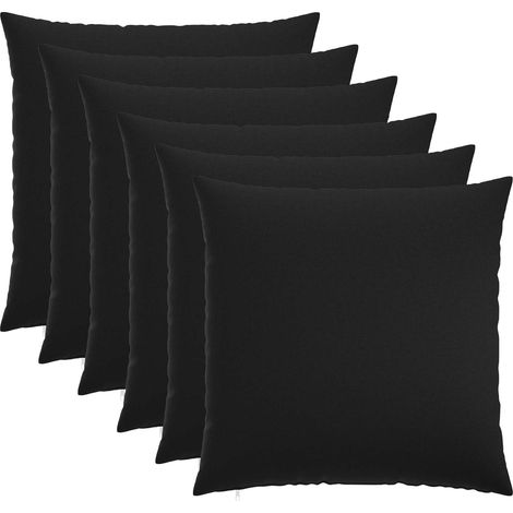 vidaXL Funda de almohada 6 uds. HEERLEN Negro 80 x 80 cm Tela (1/5)