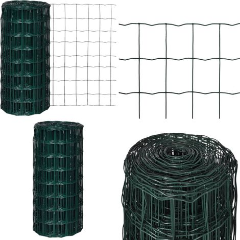 Clôture euro Acier 10 x 0,8 m Vert - Clôture pour volailles - Clôture pour chiens