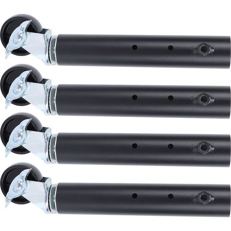 Lot de 4 rallonges pieds table acier carbone solides à roulettes pour placard canapé lit banquette table basse 27cm/10.6in (1/5)