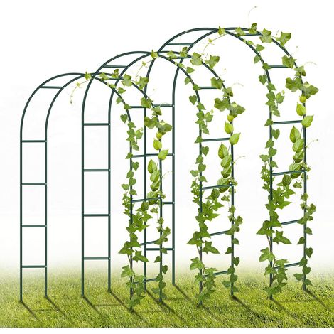 Metal Garden Arch, 3 Pieces 240 x 140 x 38 cm Garden Arch Decoration with Plants, Flowers and Balloon for Birthdays, Weddings and Romantic Evenings (Green) (1/5)