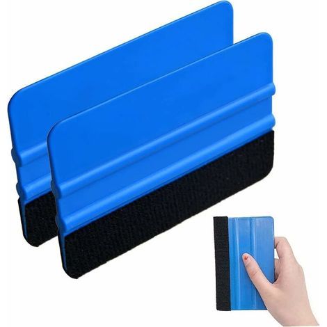 Juego de 2 espátulas de plástico para pegatinas de vinilo flexibles - Herramienta para colorear ventanas - Raspador de fieltro suave (2 piezas) (1/5)