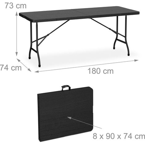 Tavolo da giardino pieghevole 73 x 180 x 74 cm capacità 8 persone stile moderno in plastica marrone 130015789
