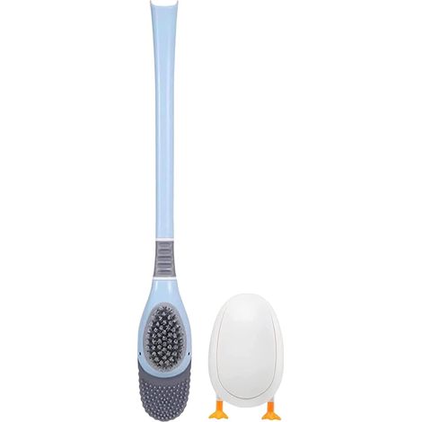 Cepillo de inodoro de mango largo – Silicona, repuesto, mango de acero inoxidable, limpieza de baño