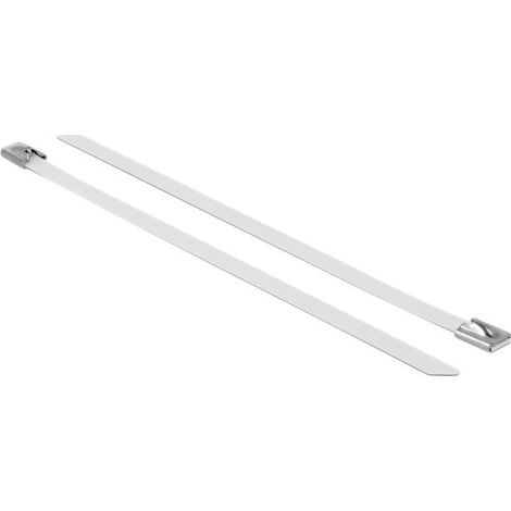 Delock Sujetacables de acero inoxidable L 200 x Ancho 7,9 mm blanco 10 piezas