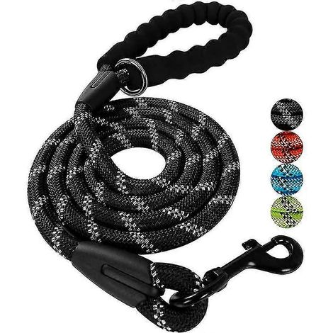 Laisse pour chien en corde de 1,5 m, résistante et anti-traction, avec rembourrage confortable (1/5)
