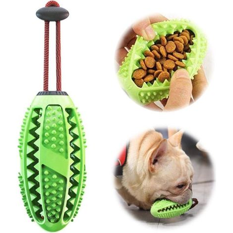 Bâtonnet brosse à dents pour chien, soin dentaire pour chiot, efficace, non toxique, jouet à mâcher en caoutchouc naturel (vert). (1/5)