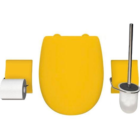 Set accessoire WC Ariane Jaune soufre Mat - descente assistée - déclipsable - Olfa (1/2)