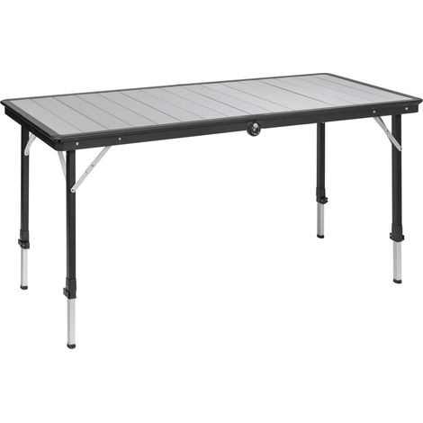 Brunner Dinemic 6 - Klappbarer Campingtisch aus Aluminium 143x70 cm, Höhenverstellbar 56-85 cm, 6 Plätze