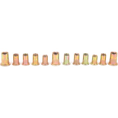150 Stück verzinkte Nietmuttern aus Kohlenstoffstahl, gemischte Einsätze, 6‑32, 8‑32, 10‑24, 10‑32, 1/4‑20 (britisches System) (1/5)
