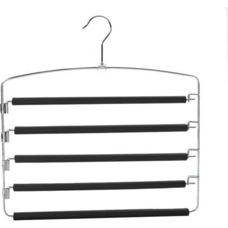 Pantalons Cintres Multicouches Anti-Glisse Garde-Robe Organisateur de Rangement pour Jeans Pantalons Foulard Jupes (1/4)