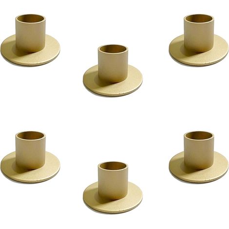 6 bougeoirs dorés pour bougies coniques Ø 2,2 cm, chandeliers métal pour mariage, fête, anniversaire, salon et chambre. (1/5)