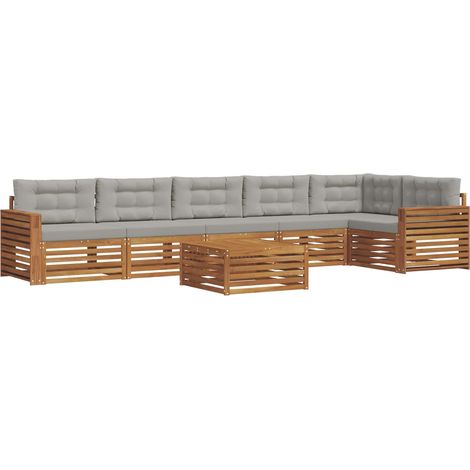 Conjunto de sofás de exterior 7 uds. Gris Natural y Claro vidaXL (1/5)