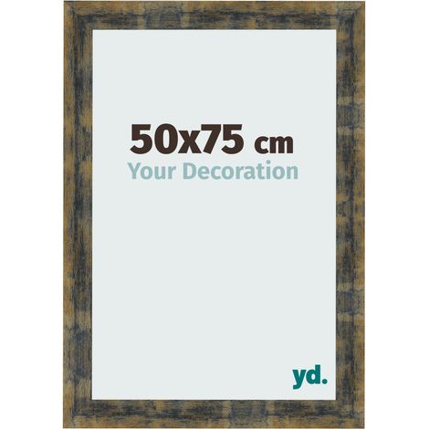 yd. - Cadre photo 50x75 - Bleu Or Melange - MDF - Pisa (1/5)