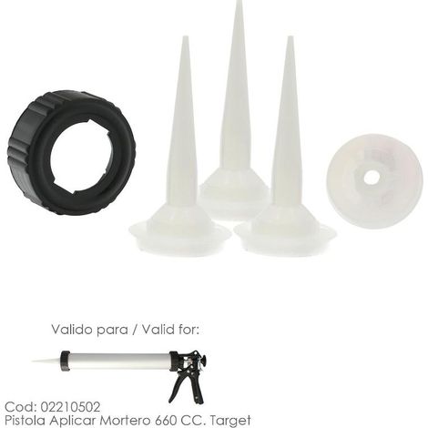 Set Accesorios para Pistola Aluminio / Acero Aplicar Mortero 660 CC. 02210502
