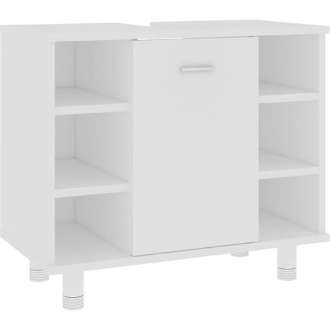 Maison Exclusive - Armario de baño madera contrachapada blanco 60 (1/5)