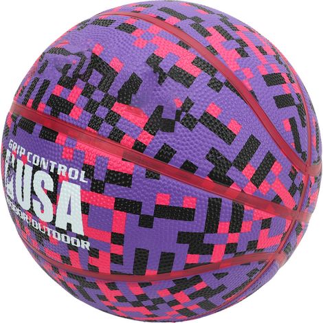 Ballon de basket en caoutchouc taille 5 pour entraînement intérieur et extérieur chez les enfants (1/5)