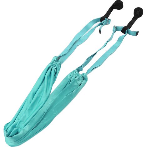 Hamac de yoga pour la maison, idéal pour l'équilibre sur les mains et les jambes écartées. Extensible et portable. Bleu foncé. (1/5)