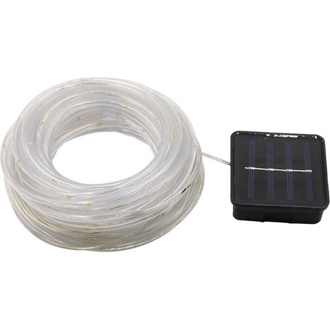 12 Meter lange, flexible und wasserdichte LED-Lichterkette mit Solarbetrieb und 8 Beleuchtungsmodi für Garten, Bäume und Zäune (1/5)