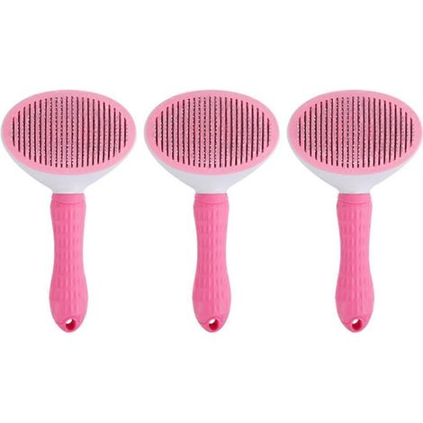 Selbstreinigender Kamm zur Entfernung von Tierhaaren, Katzenbürste, rosa Pflegekamm (1/5)