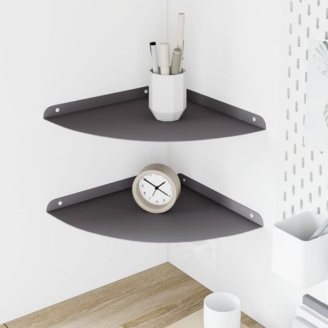 Eckregal zum Schweben mit Regal 2 pcs Schwarz 30 x 30 x 2 cm
