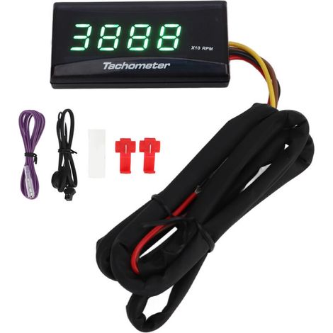 Motorrad-Drehzahlmesser DC 12V, ultradünnes LCD mit Hintergrundbeleuchtung, wasserdicht, für Umbauten, grün